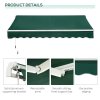 Outsunny 3 x 2m Manual Window Awning Canopy Garden Outdoor Shelter Patio Sun Shade UV Blocker Light Weight Aluminium Frame w/ Hand Crank Green