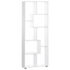 HOMCOM 8-Tier Freestanding Bookcase w/ Melamine Surface Anti-Tipping Foot Pads Home Display Storage Grid Stand Bedroom Living Room Furniture Modern Style 