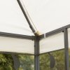 Outsunny 3 x 3m Outdoor Steel Gazebo with 2 Tier Roof, Garden Gazebo Patio Canopy Marquee Shelter with Decorative Steel Frame - Cream