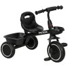 AIYAPLAY Kids Trike, Toddler Tricycle for 2 to 5 Years, with Adjustable Seat, Pedal, Front Rear Baskets, 3 Wheels Kids Bike Gift for Boys and Girls, Black