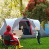 Outsunny 5-6 Man Dome Camping Tent Hiking Shelter UV Protection 3000mm Water Resistant Tunnel Tent - Grey
