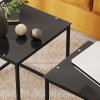 HOMCOM Nest of Tables, Set of 2 Coffee Table, Side Tables with Tempered Glass Desktop and Metal Frame for Living Room, Bedroom, Office