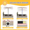 Outsunny Kids Wooden Sand Pit, Children Sandbox w/ Non-Woven Fabric, Two Seats, Canopy, for Gardens, Playgrounds - Grey
