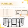 PawHut Dog Pen 8 Panels Puppy Pen Heavy Duty Pet Playpen for Indoor Outdoor for Dogs, Rabbits, Ducks 60cm High