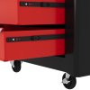 HOMCOM Steel 5-Drawer Tool Storage Cabinet Lockable with Wheels Handle 2 Keys Garage Equipment Trolley Home Work DIY Workshop Chest Red
