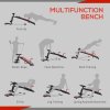 HOMCOM Multifunctional Sit Up Bench Exercise with Resistant Rope and Twist Waist Disc for Home, Office and Gym