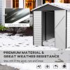 Outsunny 9 x 6FT Galvanised Metal Garden Shed, Galvanised Tool Storage Shed with Window Lockable Door, Sloped Roof, Outdoor Storage Shed for Yard, Patio, Lawn, Dark Grey