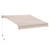 Outsunny 4x2.5m Retractable Manual Awning Window Door Sun Shade Canopy with Fittings and Crank Handle Beige