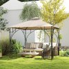 Outsunny 3x3(m) Replacement Gazebo Canopy, Double Tier Roof Top for Garden, Patio, Outdoor, Beige (TOP ONLY)