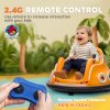 AIYAPLAY Angry Bird Licensed 12V Kids Bumper Car, 360 Rotation Waltzer Car with Joysticks, Remote Control, Music USB LED Lights, for 3-5 Years Old - Orange
