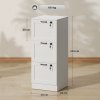 HOMCOM 3-Drawer Filing Cabinet, Lockable File Cabinet for A4, Letter, Office Storage Drawers with Lock for Home Office, 40 x 40 x 101 cm, White