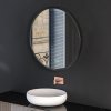 kleankin Large Modern Round Mirror, Wall-mounted Bathroom Mirror, Vintage Art Makeup Mirror for Entryways, Black, 40x40 cm