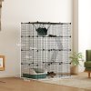 PawHut Cat Cage Indoor, DIY 4 Tier Wire Cat Enclosure with Hammock, Ramps, Doors, Jumping Platforms, Detachable Catio Indoor for 1-3 Cats, 105 x 70 x 140 cm, Black