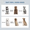 PawHut Raised Dog Bowls for Large Dogs, Pet Feeding Station, Doors with Latch, Storage Cabinet, Two Stainless Steel Bowls - Grey