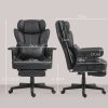 HOMCOM Office Chair, Ergonomic Desk Chair with Foot Rest, Lumbar Support, Reclining Function and Wide Seat, Height-Adjustable High Back Swivel Rolling for Home Office, Support up to 180 kg, Black