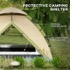 Outsunny Camping Tent, 3-4 Man Family Dome Tent, 2000mm Waterproof, with Carry Bag and Top Hook, for Fishing Hiking Festival, Quick Setup, Dark Green