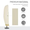 Outsunny Parasol Cover, 600D Oxford Cantilever Umbrella Cover Fit for 2-4m Parasol, Banana Umbrella Protector with Zipper for Outdoor Garden, Patio, White