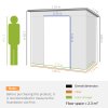 Outsunny 6.3 x 4.3FT Garden Shed, Galvanised Metal Shed, Easy to Assemble, Outdoor Tool Storage Shed with Pent Roof, Lockable Door and 2 Vents, Grey