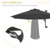 Outsunny 3 M Wall Mounted Garden Parasol Umbrella with Rotate, Outdoor Market Umbrella Sun Shade Canopy with 8 Ribs, Charcoal Grey