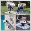 Outsunny 121 x 182 cm(4x6ft) Outdoor Rug Reversible Mat Plastic Straw Rug Portable RV Camping Mat for Garden Deck Picnic Indoor, Light Grey & White