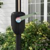 Outsunny 2.65m Garden Parasol with Lights, Solar Charged Warm Yellow LED Patio Umbrella with Crank Handle, for Balcony, Outdoor and Lawn, Charcoal Grey