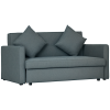 HOMCOM 2 Seater Sofa Bed, Convertible Bed Settee, Modern Cotton Loveseat Sofa Couch with 2 Cushions, Hidden Storage for Living Room, Guest Room, Dark Grey