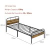 HOMCOM 3ft Single Bed Frame with Headboard, Platform Bed Frame with Underbed Storage, Slat Support, No Box Spring Needed, Easy Assembly, Rustic Brown