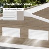 Outsunny 9 x 6ft Metal Garden Shed, Outdoor Storage Tool House with Ventilation Slots, Foundation Kit and Lockable Double Doors, Light Brown