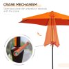 Outsunny 2.6M Garden Parasol Umbrella with Tilt and Crank, Outdoor Sun Parasol Sunshade Shelter with Aluminium Frame, Orange