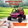 AIYAPLAY 2 Seater Ride on Truck, 24V 7AH Battery Powered Electric Ride On Car with Parental Remote Control, Spring Suspension, 3 Speeds, LED Lights, MP3, Horn, Music, Pink