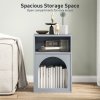 HOMCOM Bedside Table, Modern Bedside Cabinet with 2 Open Compartments and Unique Arch Design, Side Table for Living Room, Bedroom, Grey