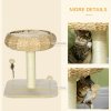 PawHut 51cm Cat Tree, Kitty Activity Center, Cat Climbing Toy, Cat Tower w/ Cattail Bed, Toy Ball, Scratching Post - Beige