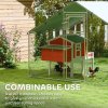 PawHut Walk-in Chicken Run, Galvanised Chicken Coop with Water-Resistant and UV-Resistant Cover, Feeding Door, Hanging Feeder, Perch, Hen Poultry House, for 6-8 Chickens, Ducks, Rabbits, Geese