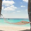 Outsunny Double Cotton Hammock Camping Swing Outdoor Garden Beach Stripe Hanging Bed with Pillow, 188 x 140 cm, 180 KG Capacity, Red
