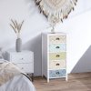 HOMCOM Chest of 5 Drawers Bedside Cabinet Side Storage Chest Entryway Living Room Bedroom Furniture Organizer Unit