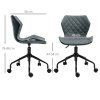 HOMCOM Office Computer Desk Chair, Swivel Task Chair no Arms, Fabric Study Chair with Adjustable Height and Rolling Wheels for Home Work, Grey