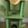 PawHut Floor to Ceiling Cat Tree, 225-255cm Adjustable Cat Tower Indoor, Multi-Level Activity Centre with Sisal Scratching Posts, Grooming Brush Post, Hammocks, Green