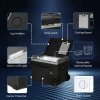 Outsunny 50L Car Refrigerator, Portable Compressor Cooler Box, Fridge Freezer w/ Inner LED Light, Foldable Handles, Cup Holders, 12/24V DC and 110-240V AC for Campervan RV Boat Travel Down to -20°C