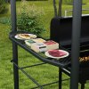 Outsunny 2.4 x 1.5m Grill Gazebo Outdoor BBQ Gazebo Canopy with Side Shelves Hanging Poles Great Ventilation PC Board