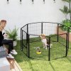 PawHut Dog Pen, 8 Panel Puppy Pen, Steel Dog Playpen, for Medium Breeds, 80cm Tall, Black