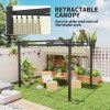 Outsunny 3 x 3(m) Pergola with Retractable Roof Canopy, Aluminium Frame Garden Gazebo Outdoor Sun Shade Shelter for Grill, Patio, Deck, Khaki