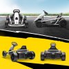 HOMCOM 24V Electric Go Kart for Kids, Drifting Ride-On Racing Go Kart with Slow Start, Music, Horn Honking and Safety Belt, for 8-12 Years Old, White