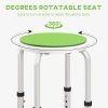 HOMCOM 360 Swivel Seat Bath Shower Stool, Adjustable Height Shower Chair with Aluminium Frame Non-Slip Feet Chair Safe Support Home Assistance