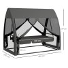 Outsunny 3 Seater Swing Chair 2 in 1 Garden Swing Seat Bed Convertible Outdoor Rocking Bench Bed with Water-Resistant Roof, Zipped Door and Mosquito Netting, Grey