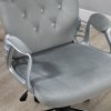 Vinsetto Home Office Chair, Velvet Computer Chair, Button Tufted Backrest with Swivel Wheels, Adjustable Height and Tilt Function, Grey