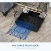 PawHut Bird Cage Parrot Cage Budgie Cage 59cm with Openable Top, Stand, Tray, Handles, Feeding Bowls for Parakeet, Finch, Black