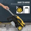 Outsunny 1800W High Pressure Washer, 150 Bar Pressure, 420 L/h Flow, Portable Power Washer Jet Wash Cleaner with Adjustable Nozzle, 6M Hose, Steel Handle for Home Patio Car Driveway, Yellow