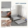 PawHut Dog Sofa for Medium Dogs, Pet Chair with Legs, Water-resistant Fabric, Removable Cover, Grey