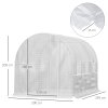 Outsunny 3 x 2 x 2m Polytunnel Greenhouse with Roll-up Sidewalls, Door and 6 Mesh Windows, Walk In Green House with UV-resistant PE Cover, White