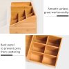 HOMCOM Desk Organiser Holder, Bamboo Multi-Function Storage Caddy with 7 Storage Compartments and 2 Drawers for Home Office Stationary Supplies